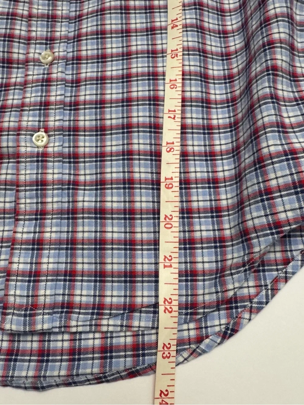 Ralph Lauren Boys Plaid Button-Down Shirt - Blue & Red Plaid Size M (10-12)